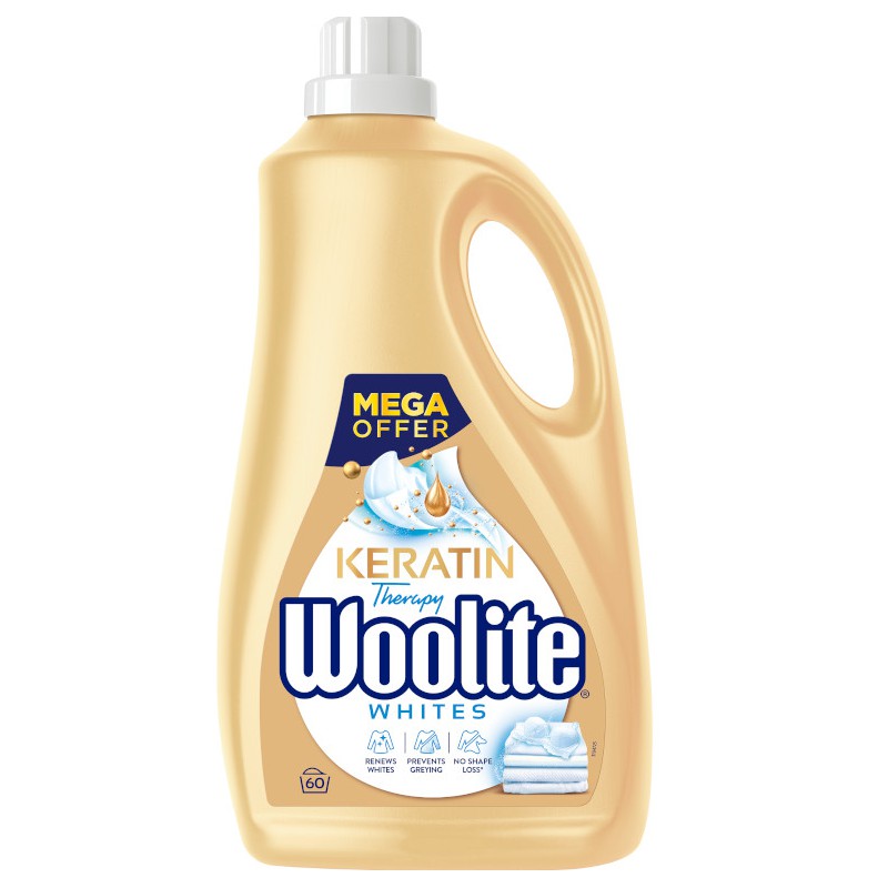 Woolite Extra White Płyn Do Prania Z Keratyną Do Białych I Jasnych Tkanin 3,6L (60 Prań)